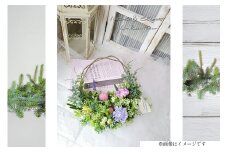フラワーインテリア ミニハンギング バスケット 1個 [La.Rose Fleur 山形県 高畠町 tk06ayt140030] 花 はな 造花 フラワー アレンジメント インテリア 飾付 ハンドメイド
