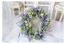 フラワーリース ラベンダーリース 1個 [La.Rose Fleur 山形県 高畠町 tk06ayt140031] 花 はな 造花 フラワー アレンジメント インテリア 飾付 ハンドメイド