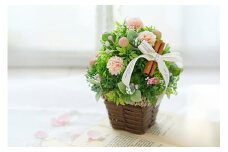 フラワーアレンジメント ミニグリーンツリー 1個 [La.Rose Fleur 山形県 高畠町 tk06ayt140036] ツリー 花 はな 造花 フラワー アレンジメント インテリア 飾付 ハンドメイド