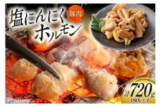 豚肉 ホルモン 塩にんにくホルモン 180g 4p 計720g [りんご苑 山形県 高畠町 tk06ays660017] 焼肉 やきにく 国産 豚 味付き にんにく ニンニク 小分け 簡単 手軽 調理 おかず 冷凍