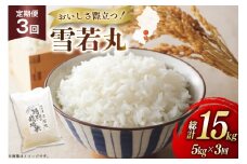 米 定期便 3回 令和7年 雪若丸 5kg 3回 計15kg [渡部ファーム 山形県 高畠町 tk06ays810049] お米 白米 精米 ごはん ご飯 ブランド米