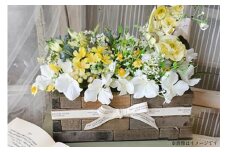 フラワーアレンジメント スモールガーデン イエロー 1個 [La.Rose Fleur 山形県 高畠町 tk06ayt140035] 花 はな 造花 フラワー アレンジメント インテリア 飾付 ハンドメイド