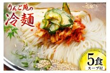 冷麺 りんご苑の冷麺 スープ付 5食 [りんご苑 山形県 高畠町 tk06ays660025] スープ 自家製 生麺 時短 簡単 手軽 冷凍 麺 めん 麺類 セット