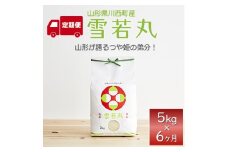 ＜毎月定期便＞山形県産　雪若丸　精米　5kg全6回【4059365】