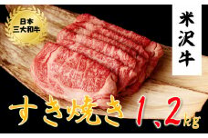 米沢牛　すき焼き用(1.2kg　400g×3ﾊﾟｯｸ）