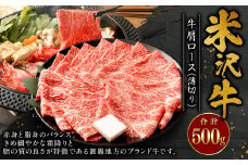 米沢牛 牛肩ロース＜薄切り＞ 500g 牛肉 ごちそう