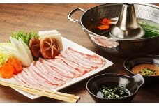 柿酢と辛南蛮で食べる 飯豊産豚肉のしゃぶしゃぶセット