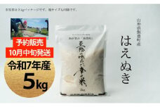 【新米予約】至福の味わい、幸せ米　はえぬき 5kg(R7年産）