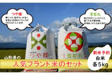 人気のブランド米　つや姫、雪若丸　白米セット（つや姫、雪若丸 各5kg）（飯豊町産）【新米予約】(R7年産）