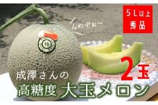 【令和7年産】成澤さんの厳選！【2玉入】高糖度大玉メロン 