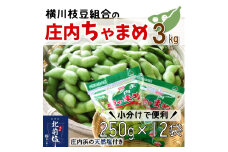 【3kg小分け12袋】横川枝豆組合の庄内ちゃまめ（250g×12袋）