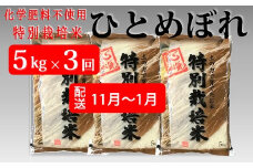 定期便3回【11月12月1月】エコファーマーのひとめぼれ5kg×3回