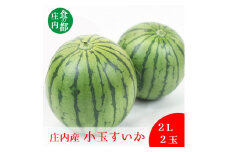 食の都庄内　【令和7年産】庄内の小玉すいか2玉（2L）※7月上旬頃より順次配送