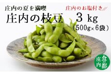 食の都庄内　【令和7年産】庄内の枝豆3kg（500g×6袋）庄内のお塩付き