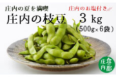食の都庄内　【令和7年産】庄内の枝豆3kg（500g×6袋）庄内のお塩付き