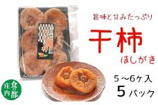 食の都庄内　庄内柿の干柿５パック※12月下旬～3月発送