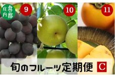 食の都庄内　《9・10・11月お届け-C》旬のフルーツの3ヶ月定期便