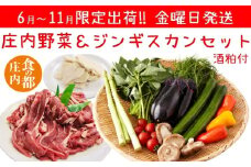 食の都庄内　【6～11月限定出荷】庄内野菜＆ジンギスカンセット（庄内の酒粕付）