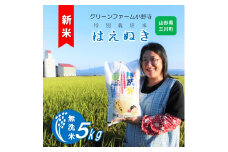 【令和7年産】《無洗米》グリーンファーム小野寺のはえぬき5kg　※10月中旬頃から順次配送予定