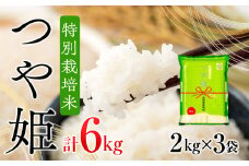 ブランド米 つや姫 6kg 2kg×3袋 コシヒカリの原点、亀の尾発祥の地 庄内 令和6年産 2024年産【1058-014A】
