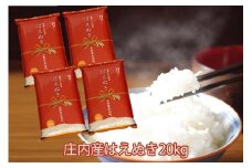 はえぬき 20kg 5kg×4袋 コシヒカリの原点、亀の尾発祥の地 庄内 令和6年産 2024年産 ブランド米【1054-027A】