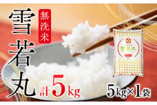雪若丸無洗米 5kg 令和6年産 2024年産 ブランド米【1066-011A】