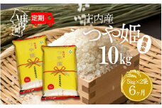 ＜11月下旬発送＞庄内米6か月定期便！つや姫無洗米 10kg（入金期限：2025.10.25）