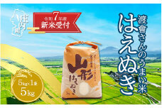 【新米受付 10月発送】R7年産 渡會さんのうまい米！はえぬき5kg（入金期限：2025.9.15）