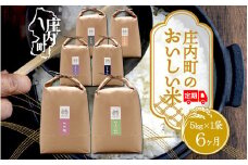 ＜10月中旬発送＞吉祥ファーム 庄内町産おいしい米6か月定期便！（入金期限：2025.9.25）