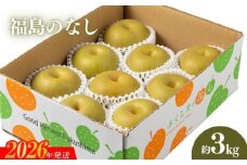 No.2042 【2026年発送　先行予約】福島のなし　約3kg（幸水または豊水）