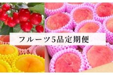 No.1609　フルーツ5品定期便 さくらんぼ/もも【2025年発送　先行予約】