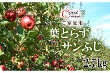 No.1926 ふくしまの葉取らずサンふじ　ご家庭用　約2.7kg【2025年度発送】