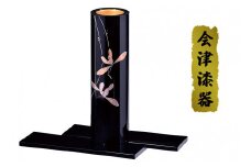 黒 7.0丸花生け らん｜会津若松 漆器 特産品 [0493]