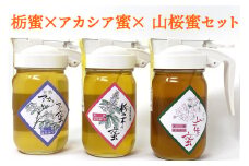 栃蜜×アカシア蜜×山桜蜜セット【会津産はちみつ】 [0689]