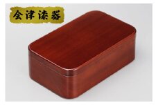 杢目 ポプラ一段 弁当｜会津若松 漆器 特産品 [0480]