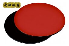 丸型ランチョンマット 黒・朱 (2枚組)｜会津若松 漆器 特産品 [0504]