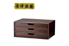 プレジデント A4版三段書類入｜会津若松 漆器 特産品 [0527]