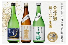 会津清酒 令和7年 初しぼり生酒3本セット｜会津若松 酒蔵 地酒 日本酒 銘酒 お酒 [0721]
