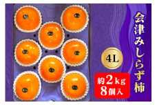 会津身しらず柿 4L (8個入り) 約2kg 果樹園 壱心産｜会津若松 果物 フルーツ 柿 身知らず みしらず かき カキ 会津身不知柿 令和6年 2024年 旬 [0830]