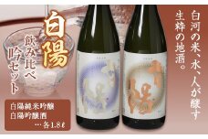 白陽 飲み比べ吟セット 1.8L 2本入り （白陽純米吟醸1.8L 1本、白陽吟醸酒1.8L 1本） F21R-034