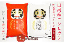 白河産コシヒカリだるまパッケージ 中セット 米 お米 コメ ごはん ご飯 食品 F23R-975