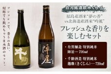 白河銘酒のみくらべ「福島産酒米“夢の香”vs北海道産酒米“吟風” フレッシュな香りを楽しむセット」 F21R-593