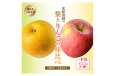 北條農園の有機肥料、低農薬栽培の【梨とりんごの味比べ】中箱 約2.5kg 8~10玉 F21R-108