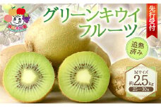＜先行予約＞グリーンキウイフルーツMサイズ追熟済み 約2.5kg（25～30玉） F21R-877