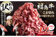 ＜訳あり＞限定 国産黒毛和牛 こま切れ食べ切りサイズ300g×4パック 合計1.2kg 小間切れ 牛肉 小分け お肉 F23R-551