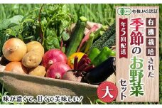 《有機JAS認証》 オーガニック 季節のお野菜が届く定期便（大） 年5回配送 F23R-833