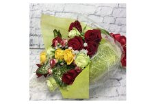 産地直送の薔薇＜バラの花束　ワンサイド　小＞ギフト・贈り物に　ばらの生花 F7X-0106