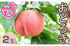 阿部農縁　硬い桃好きにオススメのモモ　おどろき　大玉2玉化粧箱入り　福島のもも　ギフト・贈答用 F7X-0028