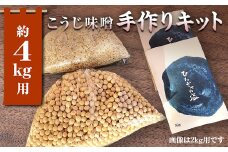 簡単みそ作り こうじ味噌手作りキット4kg 天然塩&国産大豆&米麹使用 F7X-0017