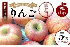 りんご 家庭用 5kg バラ積め 保証+1kg入＜有我果樹園＞ りんご リンゴ 林檎 デザート フルーツ 果物 くだもの F7X-0286